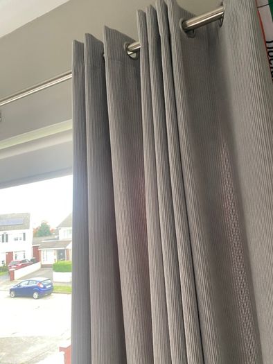 Grey eyelet curtains