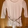 Brand new Girl's Cream Elegant Lace Dress  with Brown Belt Image 3