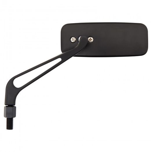 Rectangular Metal Motorcycle Mirrors - Black