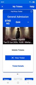Lewis Capaldi Tickets x 2