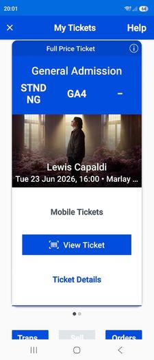 Lewis Capaldi Tickets x 2
