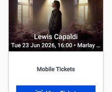 Lewis Capaldi Tickets x 2
