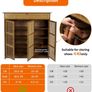 Wooden Shoe Storage Cabinet with Slatted Doors, 5 Tier Storage freestanding Image 6