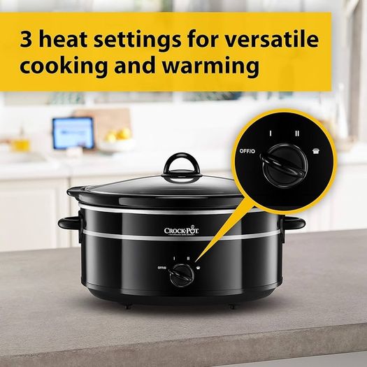 NEW SALE | CrockPot Slow Cooker, Aluminium, 300 W, 6.5 liters, Black