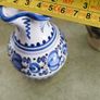 Collection of 4 vintage decorative ceramic pottery vases ,Fuchsia Design bud vase handcrafted ceramic item signed by the artist "Moses" from Cyprus 18.00 e. Wedgwood collection wild strawberry bud vase12.00 E. Vase blue 11 cm blue design Modra majolica sp Image 10