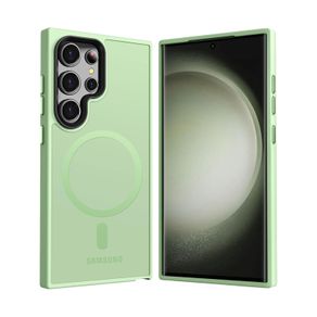 For Samsung Galaxy S24 Ultra Skin-Feel Magnetic Magsafe Case Green