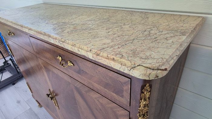 Antique French Louis XV Marble-Top Sideboard/Buffet