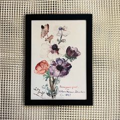 Laminate Glossy 280gsm Canvas Poster A4 Size Featuring New Year's Greeting with Anemones (1897) by Sientje Mesdag-van Houten