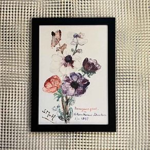 Laminate Glossy 280gsm Canvas Poster A4 Size Featuring New Year's Greeting with Anemones (1897) by Sientje Mesdag-van Houten