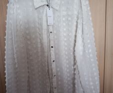 Ladies ivory pom pom shirt