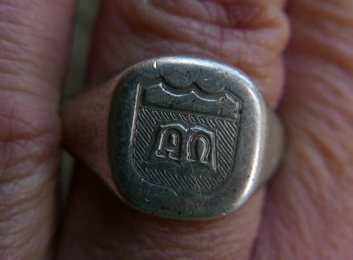 Vintage Sterling Silver 925 Men's Signet Ring (adjustable size) 9,2g