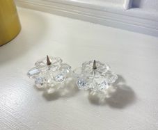 Vintage Swarovski Silver Crystal 101 Snowflake Candleholder Pair Retired 010090