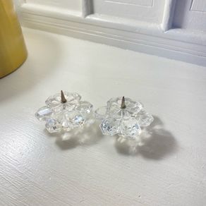 Vintage Swarovski Silver Crystal 101 Snowflake Candleholder Pair Retired 010090