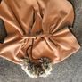 Brown cape coat with fur collar Image 4