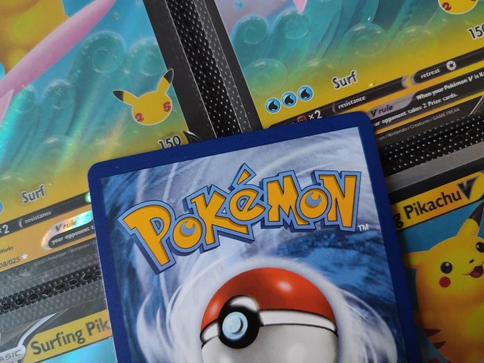Surfing Pikachu V ! Ultra Rare ! from Celebrations ! 25th Anniversary ! 2021 ! Pokemon ! Flying Pikachu V ! Ultra Rare ! from Celebrations ! 25th Anniversary