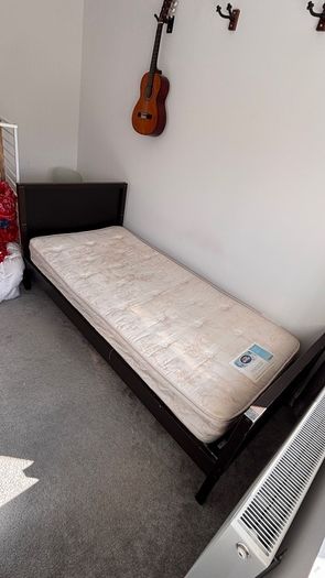 single bed and mattress