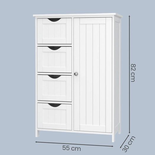 Bathroom Storage Cabinet with Drawers White