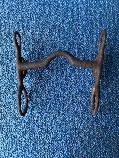 Antique hand wrought iron horse bridle mouth bit