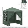 2x2m Popup Gazebo Marquee Party Tent Pavilion Green with 4 Sides Image 3