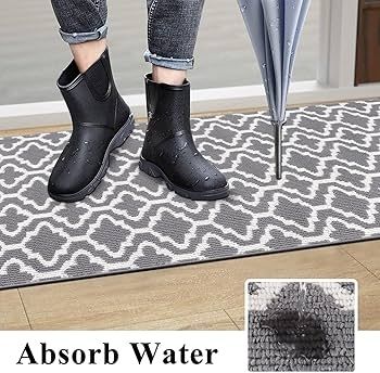Extra Long Hallway Runner Rug Non Slip 66 x 300 cm Grey Washable Carpet Runner for Hallway Narrow Rugs Hall Runners Long Entrance Carpet Runners for Kitchen Laundry Room
