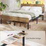 Double Bed Frame with LED Lighting USB A and USB-C Port Underbed Storage Metal Frame Image 6