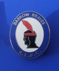 BARROW BRAVES RUGBY CLUB (RLFC Barrow-in-Furness, Cumbria) - rugby club supporter's enamel badge (1995)