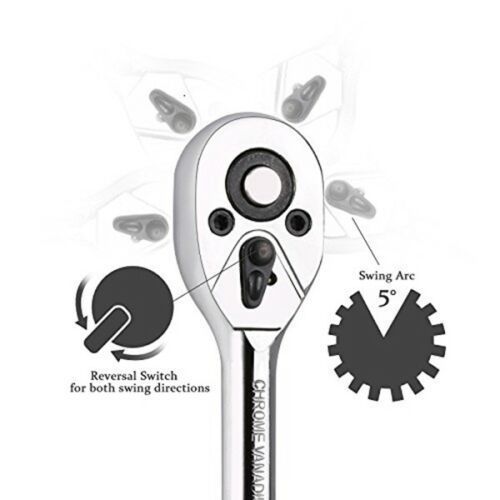 1/4-inch ( 6.35MM ) 24-Tooth Chrome Vanadium Ratchet Wrench