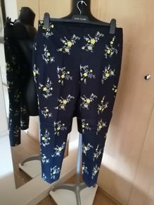 Women's Trousers Navy Print Size 14