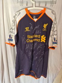 Liverpool 2012/13 Squad Signed Steven Gerrard Third Shirt SUAREZ,GERRARD,CARRAGHER,ROGERS,STURRIDGE SIGNED,Plus the rest of the squad