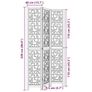 Room Divider 3 Panels Brown Solid Wood Paulownia Image 4