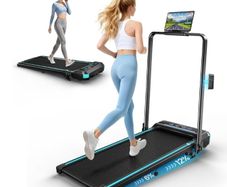 Treadmill for Home Foldable, 12km/h Folding Treadmill with 12% Incline, 2.75HP Quiet Walking Pad with Handle Bar, Bluetooth App & Magnetic Remote Control, 300LBS Capacity, LED Display