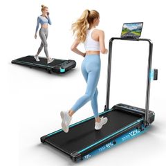 Treadmill for Home Foldable, 12km/h Folding Treadmill with 12% Incline, 2.75HP Quiet Walking Pad with Handle Bar, Bluetooth App & Magnetic Remote Control, 300LBS Capacity, LED Display