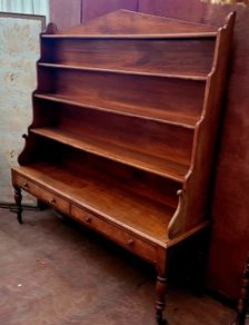 19th Century irish mahogany waterfall bookcase