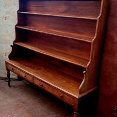 19th Century irish mahogany waterfall bookcase