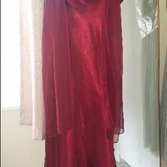 Wallis exclusive maxi dress with shawl  red wine /burgundy size UK14 EUR42 Perfect condition