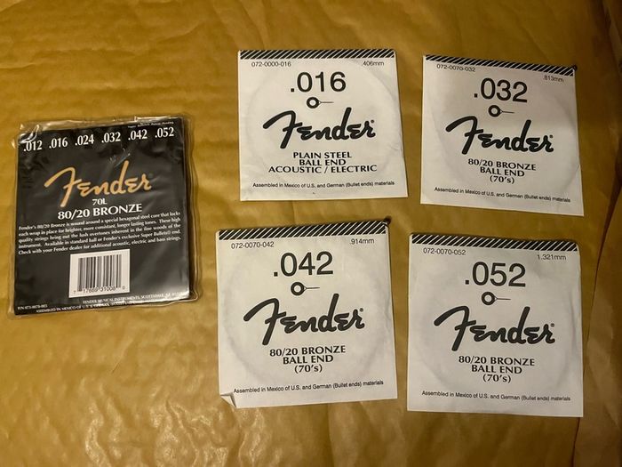 Fender Acoustic Guitar Strings Bronze ball end
