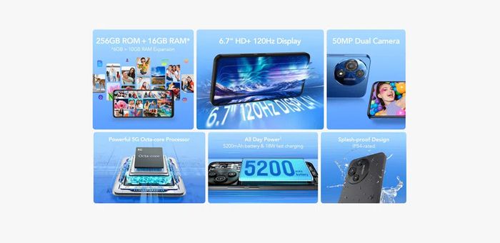 TCL 60 5G, 256GB/ 16GB RAM, Display NXTVISION 6.8" 120Hz HD+, Dual Sim Unlocked Smartphone