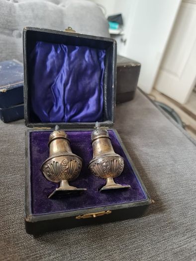Antique silver pepperettes