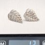 Vintage 925 Sterling Silver Leaf Stud Earrings Image 9