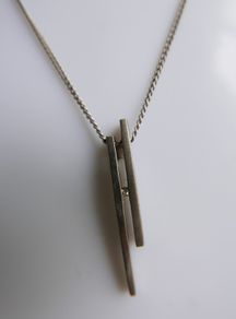Vintage Sterling Silver Long Pendant Necklace (L20" - 4,18g)