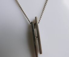 Vintage Sterling Silver Long Pendant Necklace (L20" - 4,18g)