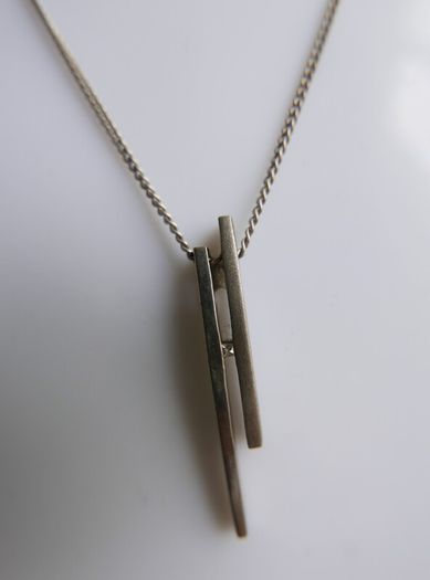 Vintage Sterling Silver Long Pendant Necklace (L20" - 4,18g)