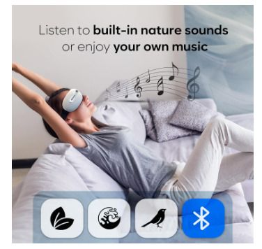 Adamson eye massager for migraine relief with Heat and Cooling for Migraines + Dry Eyes + Dark Circles | Rechargeable, Bluetooth Music + Improve Sleeping