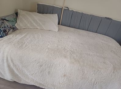 Twin Single Metal Bed that is high to put things underneath