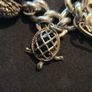 Mid Century Heavy 925 Sterling Silver Charm Bracelet Image 10