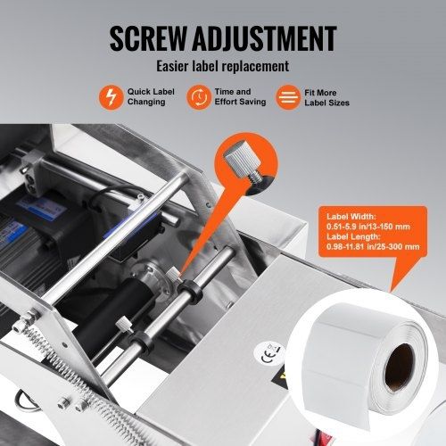 Semi-Automatic Round Labeling Machine, 20-50pcs/min, Electric Bottle Label Applicator for Round Bottles, Round Bottle Labeler