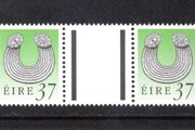 1990-91 Ireland 37p Glenisheen Collar Seventh Definitive Stamp Treasures Series of Ireland Gutter Pair Mint Never Hinged (MNH)
