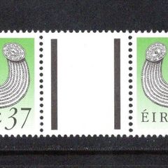 1990-91 Ireland 37p Glenisheen Collar Seventh Definitive Stamp Treasures Series of Ireland Gutter Pair Mint Never Hinged (MNH)