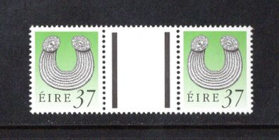 1990-91 Ireland 37p Glenisheen Collar Seventh Definitive Stamp Treasures Series of Ireland Gutter Pair Mint Never Hinged (MNH)