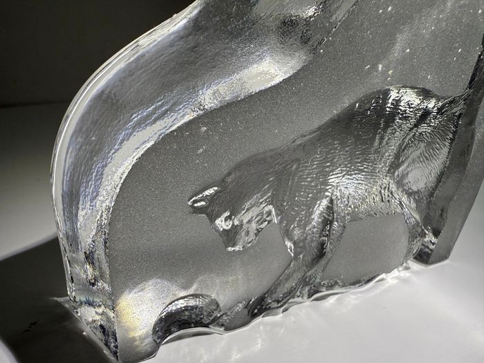 Vintage Edinburgh Crystal Cat Paperweight